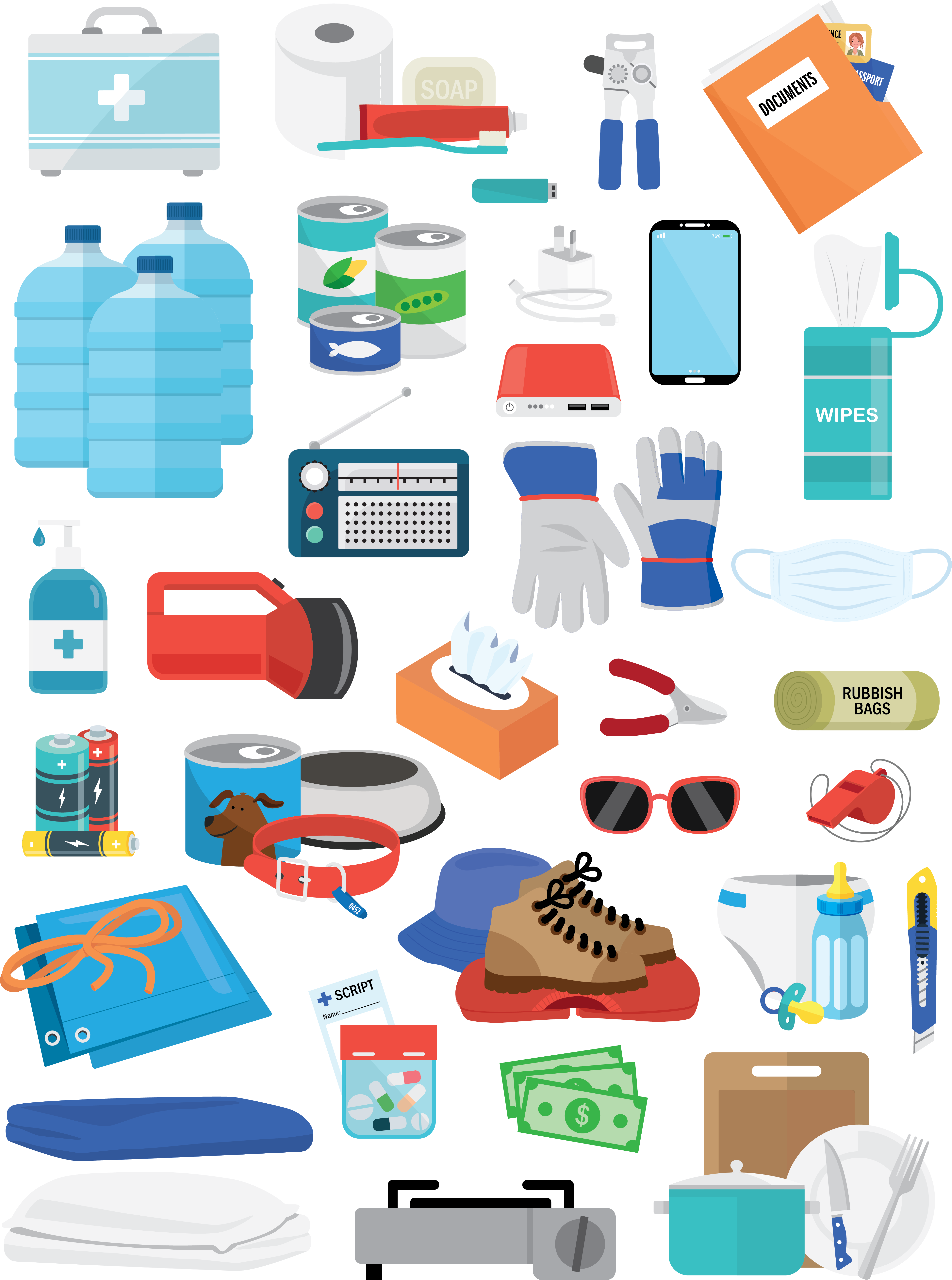 Survival Kit Contents Checklist Clipart