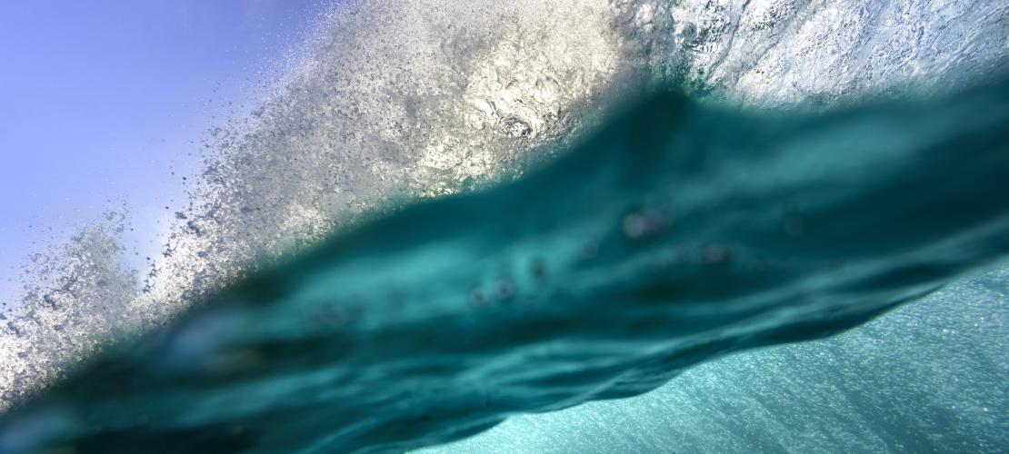 Close up of large waves